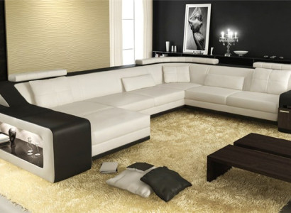 Corner sofa Sofa Living landscape U-shape Upholstery Couch Leather sofa Sofas Leather sofas new